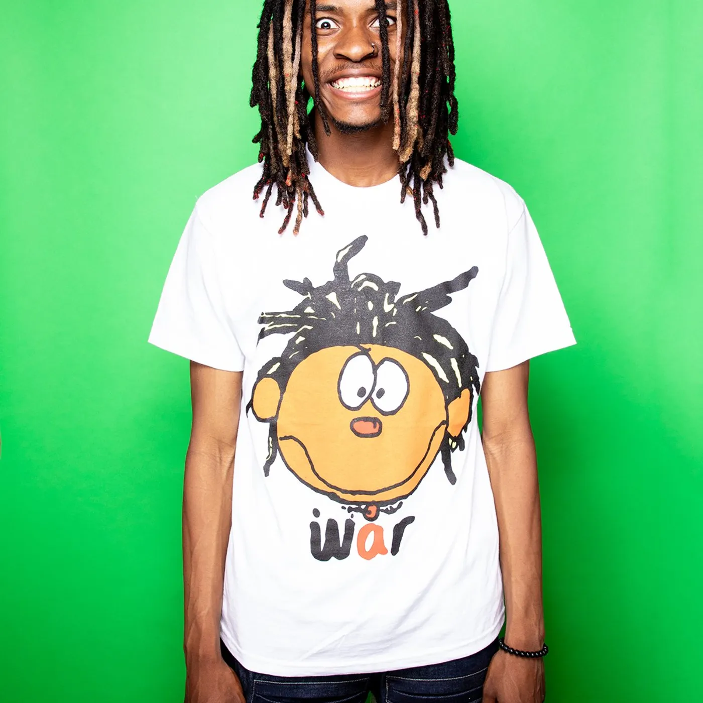 Jasiah War Cartoon White Tee