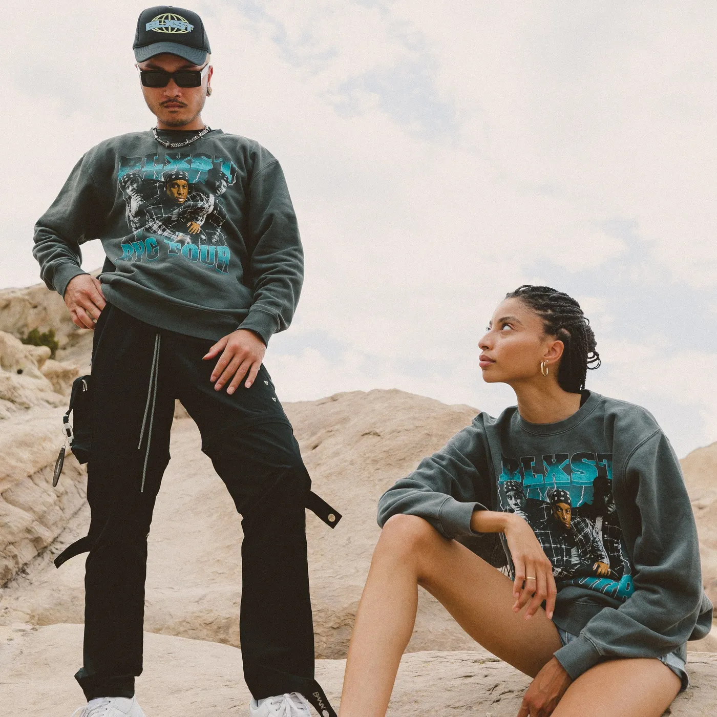 BLXST Lightning Vintage Black Crewneck