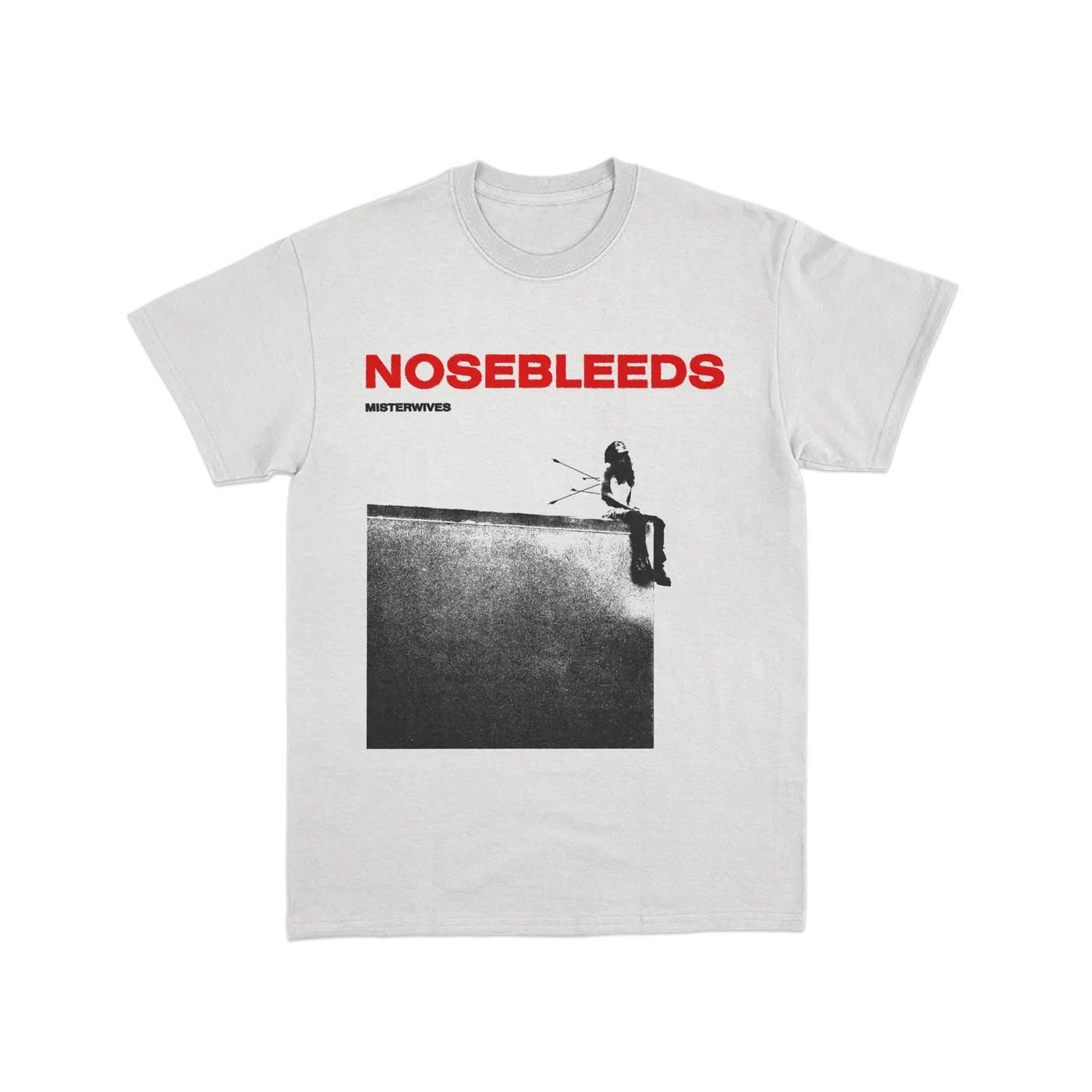 MisterWives Nosebleeds Distressed White Tee
