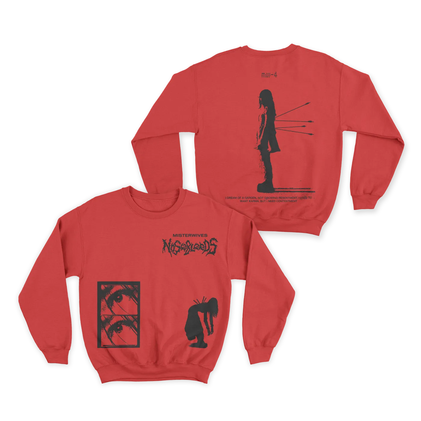 MisterWives Nosebleeds Red Crewneck