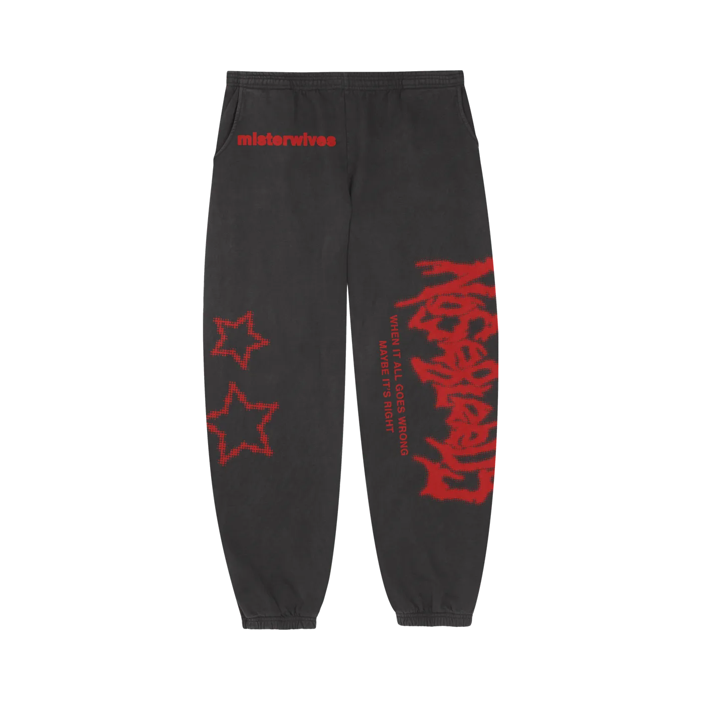 MisterWives Nosebleeds Faded Black Sweatpants
