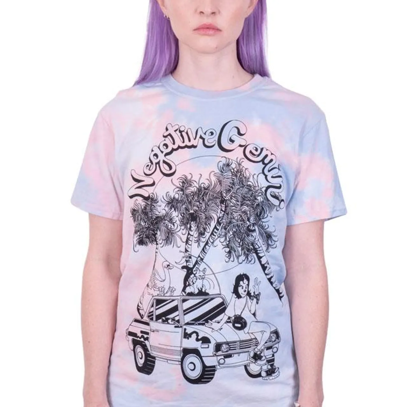 Negative Gemini Pink & Blue Tie-Dye Shirt