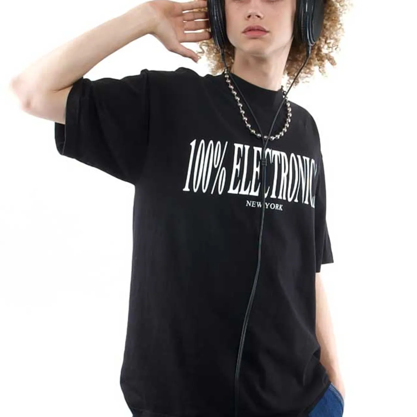 100% Electronica Classic Logo T-Shirt - Black