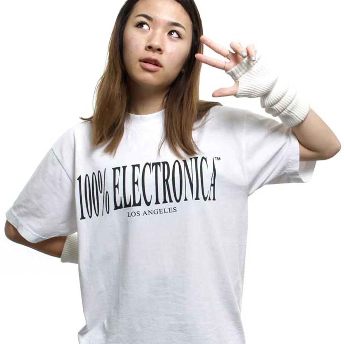 100% Electronica Classic Logo T-Shirt - White