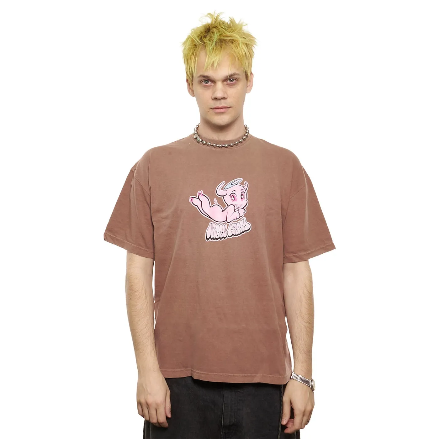 NEGATIVE GEMINI Devil T-Shirt - Brown