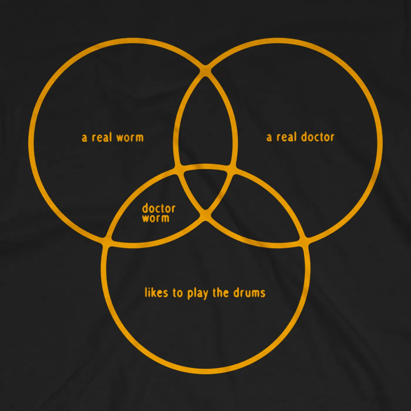 They Might Be Giants Dr. Worm T-Shirt Black + Orange (Unisex)