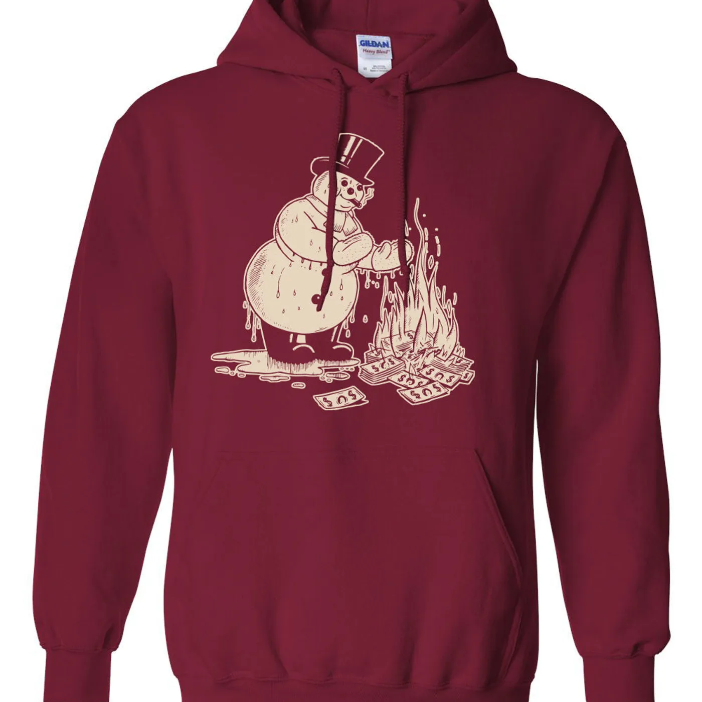 They Might Be Giants Snowman Hoodie on Cardinal Red (Unisex)