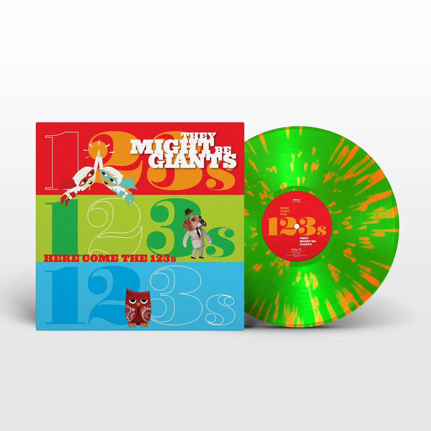 They Might Be Giants Here Come the 123s Neon Green & Orange Splatter 180g Vinyl
