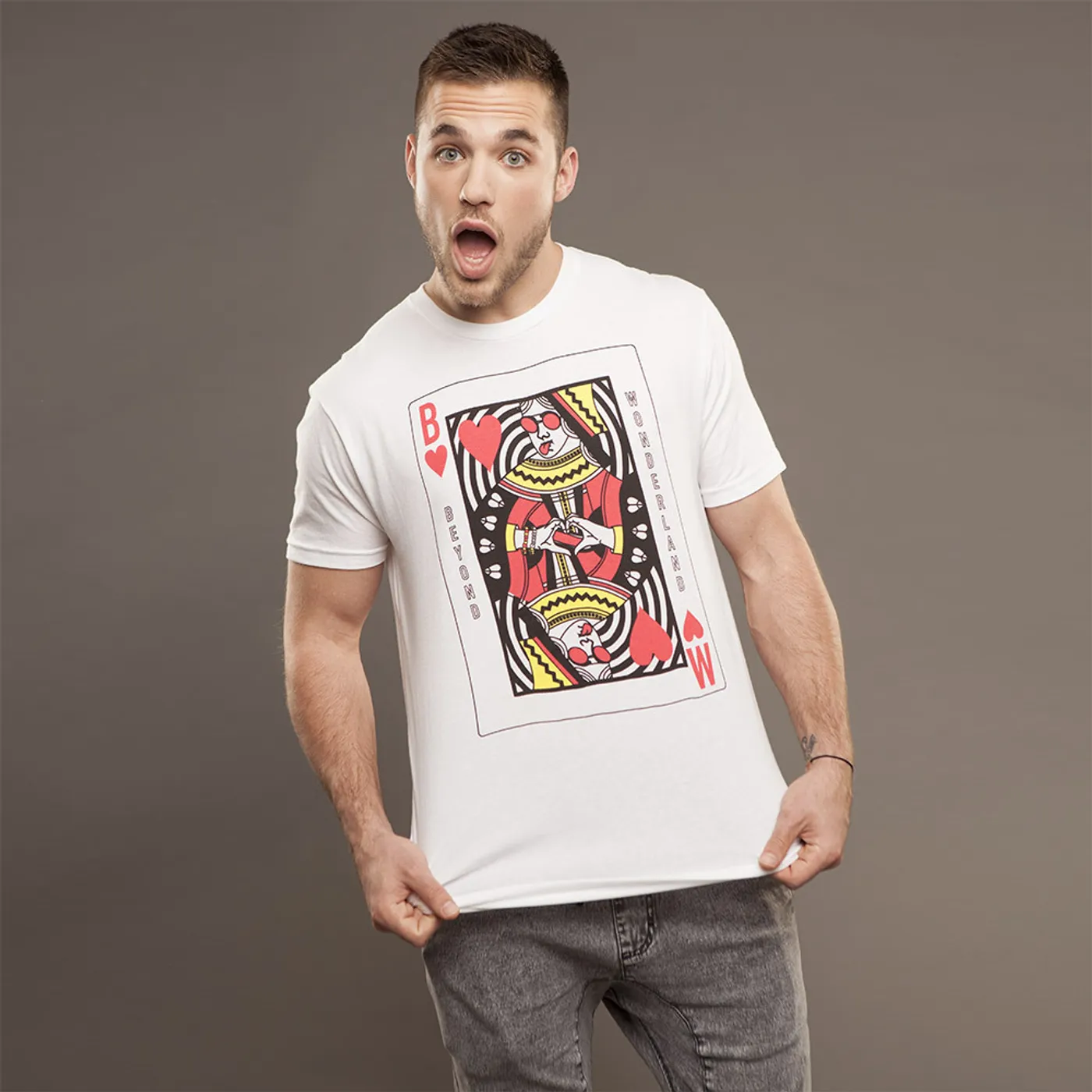 Insomniac Beyond Wonderland Queen of Hearts Men's White Tee