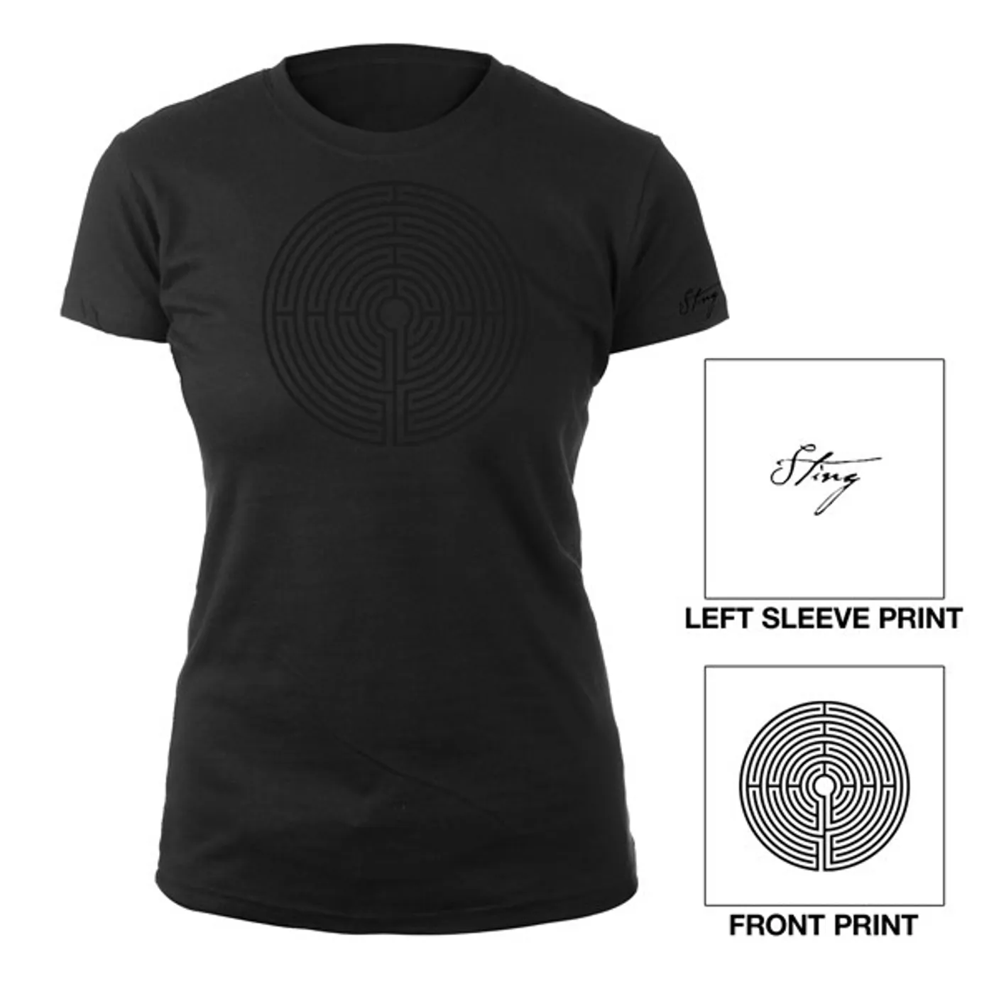 Sting Women's Black Labyrinth Tee