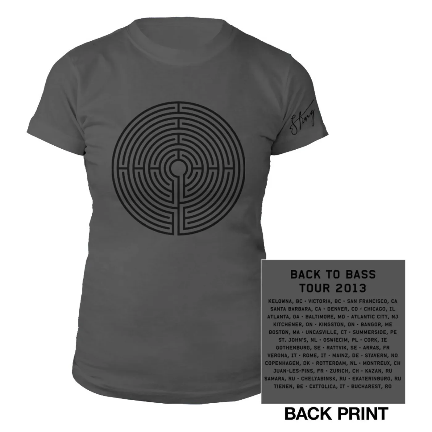 Sting Women's Grey Labyrinth Tour Tee