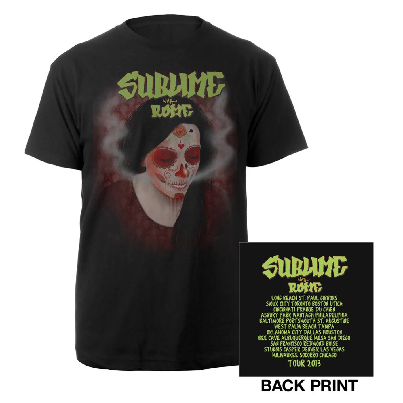 Sublime with Rome Tour Skull Girl Shirt
