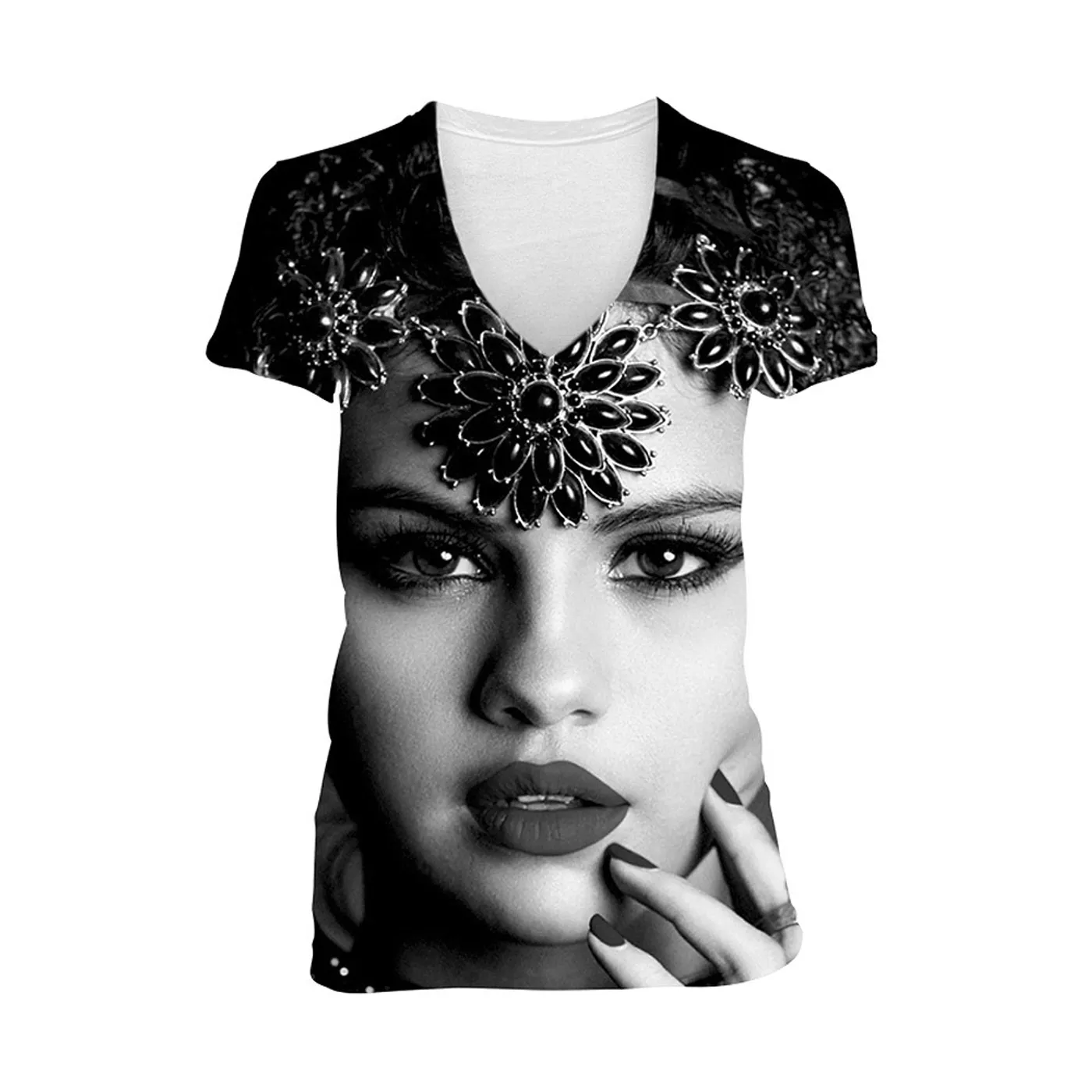 Selena Gomez Stars Dance Junior V-Neck Face Tee