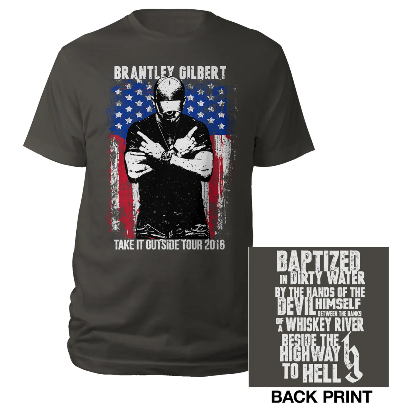 Brantley Gilbert Crossed Arms Take it Outside Tour 2016 Tee