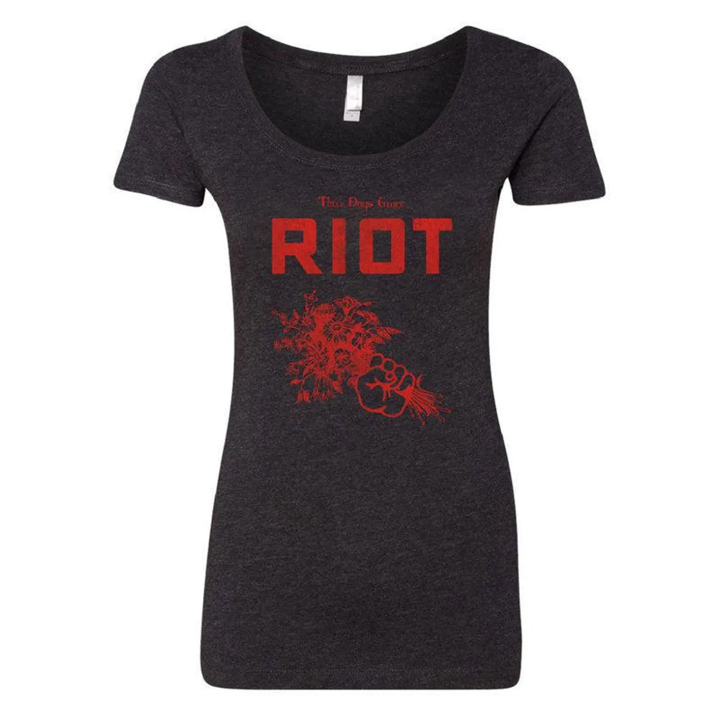Three Days Grace Women's Riot Bouquet Black T Shirt