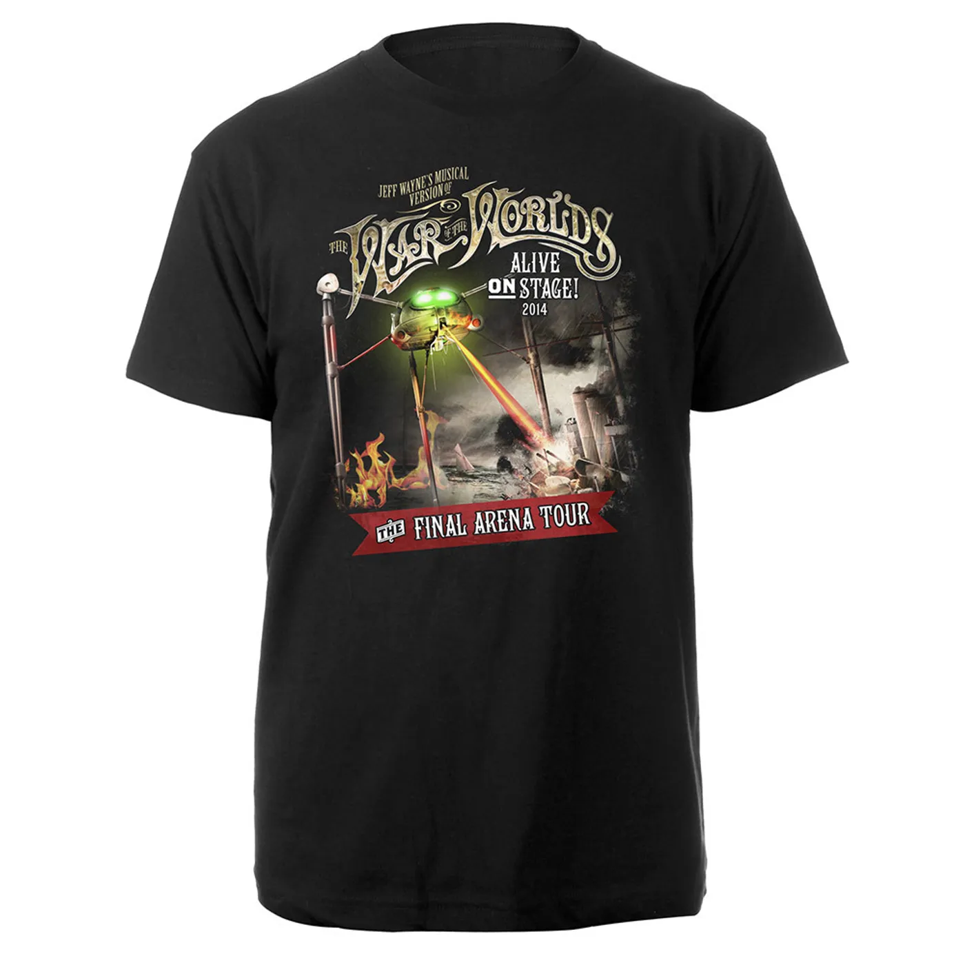 The War Of The Worlds TWOTW Tour/ Itin 2014 Black T-shirt