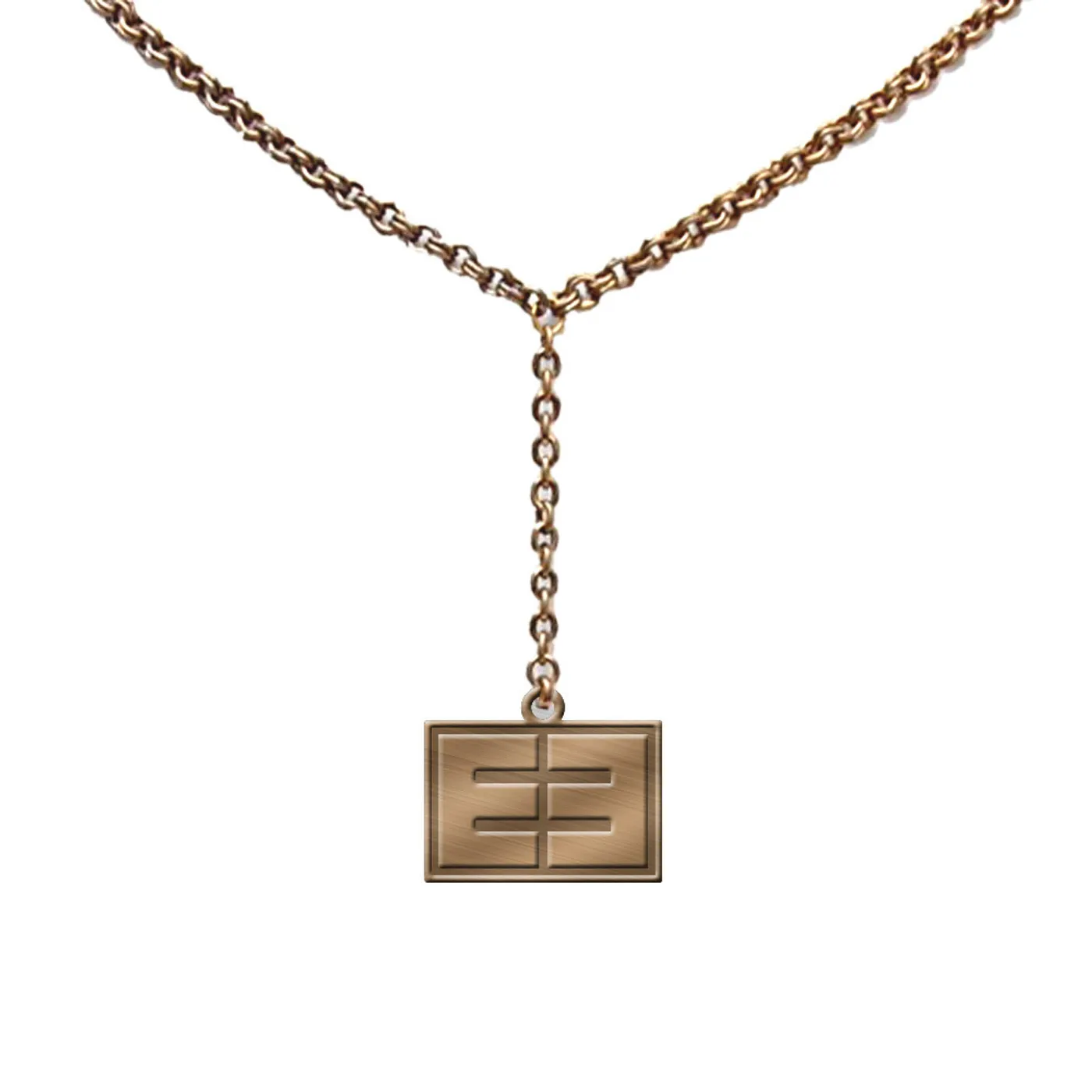 Emblem3 Gold Tone Block Logo Necklace