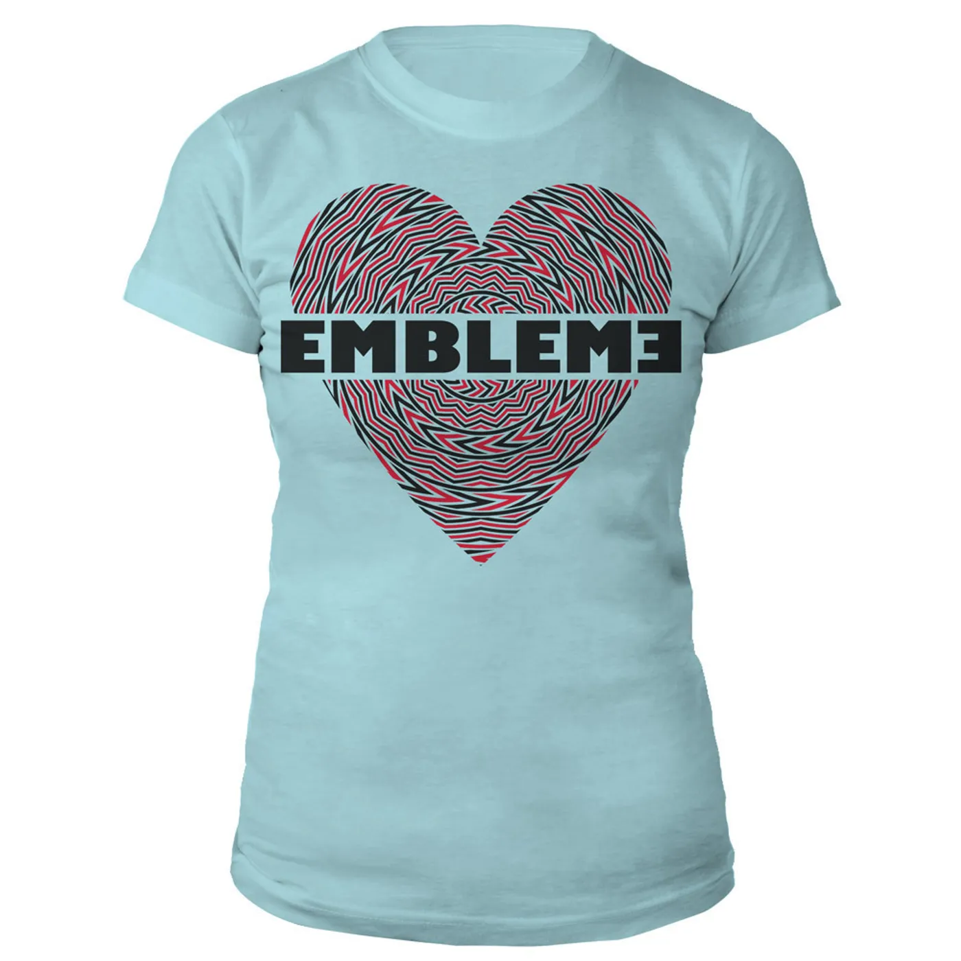 Emblem3 Patterned Heart Girl's Tee