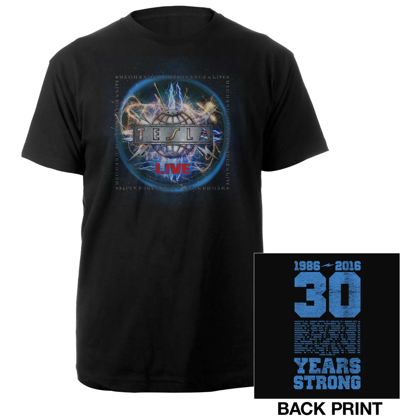 Tesla 30 Years Strong Tour Tee