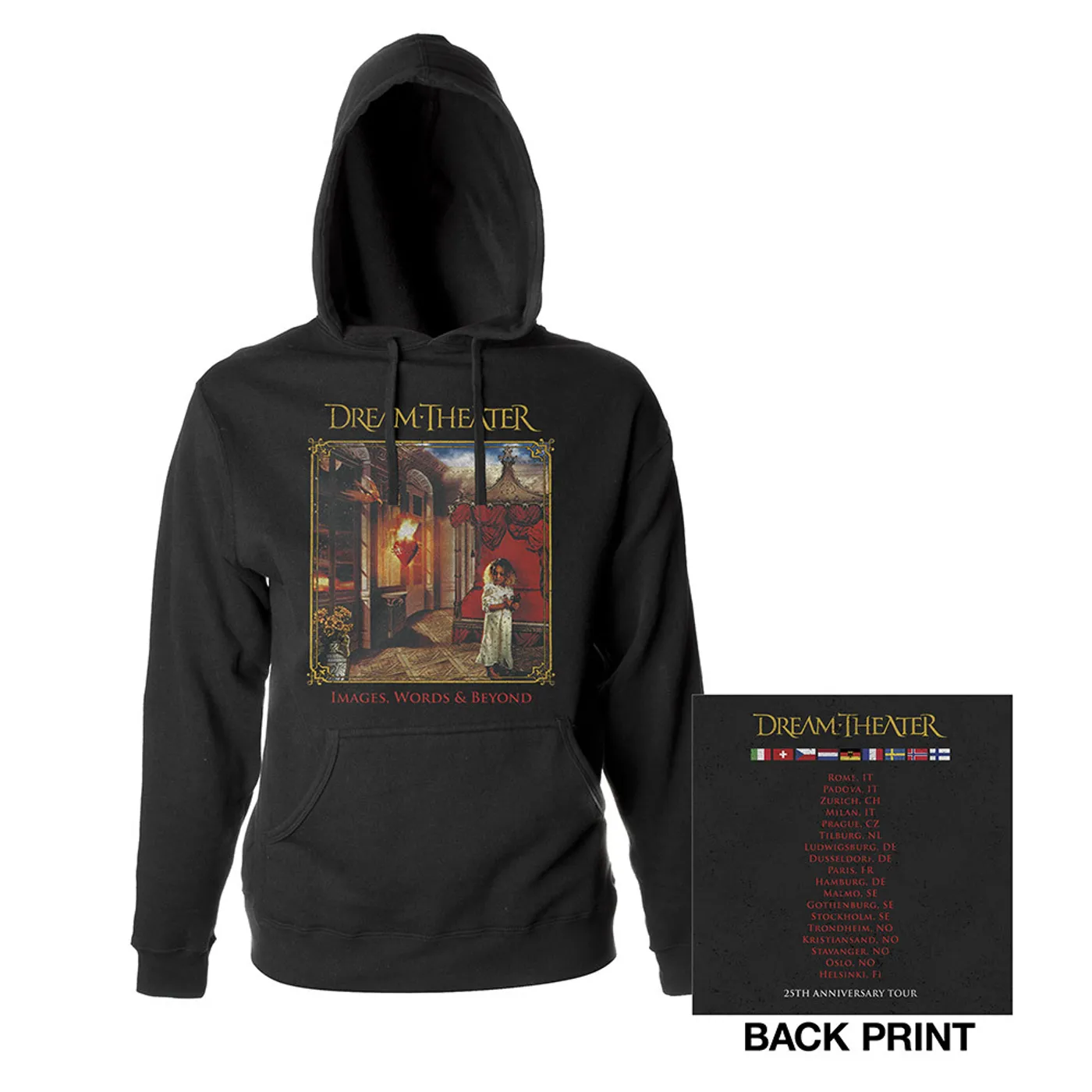 Dream Theater Images and Words 25th Anniversary 2017 EU Tour Hoodie