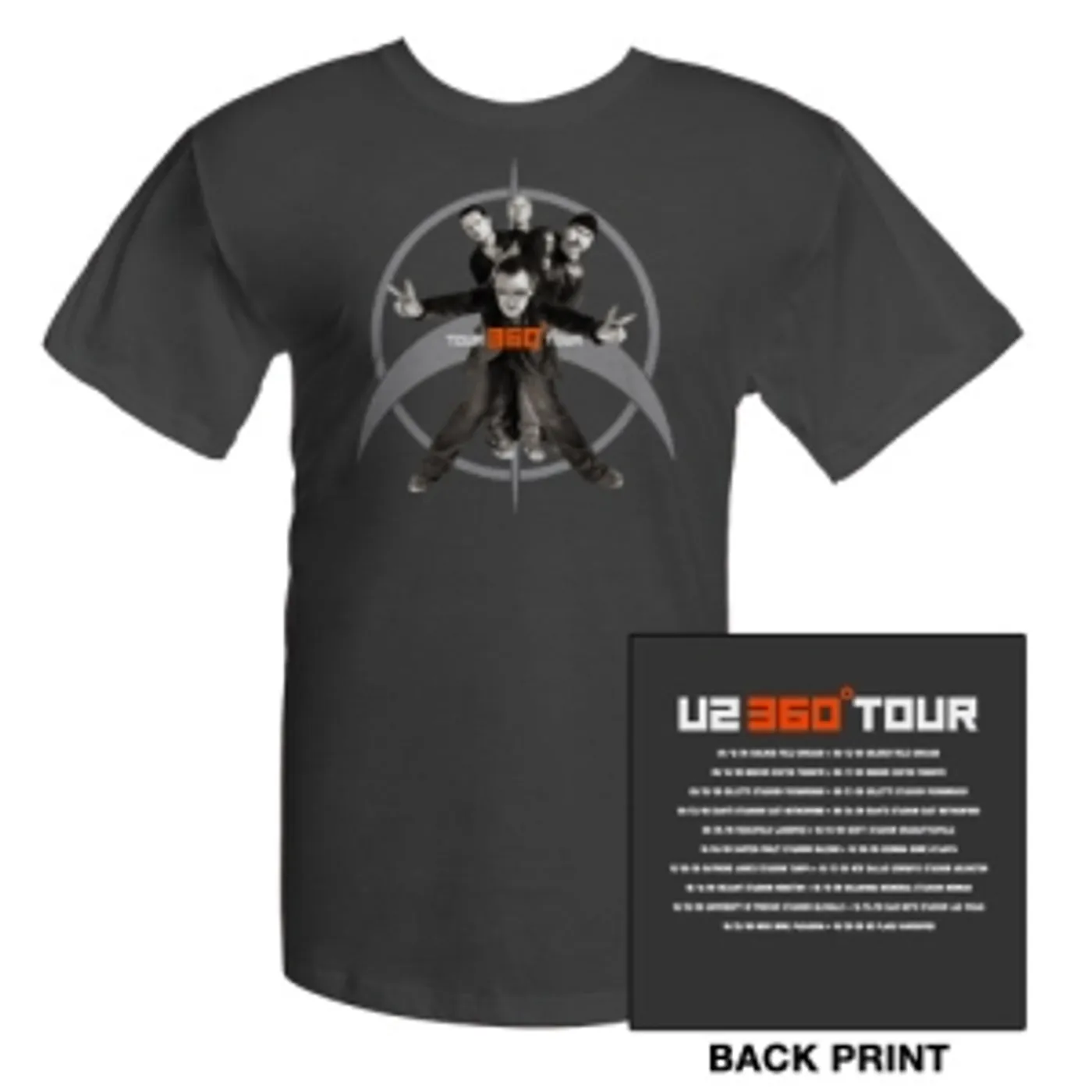 U2com Band Photo T-Shirt With US Tour Dates