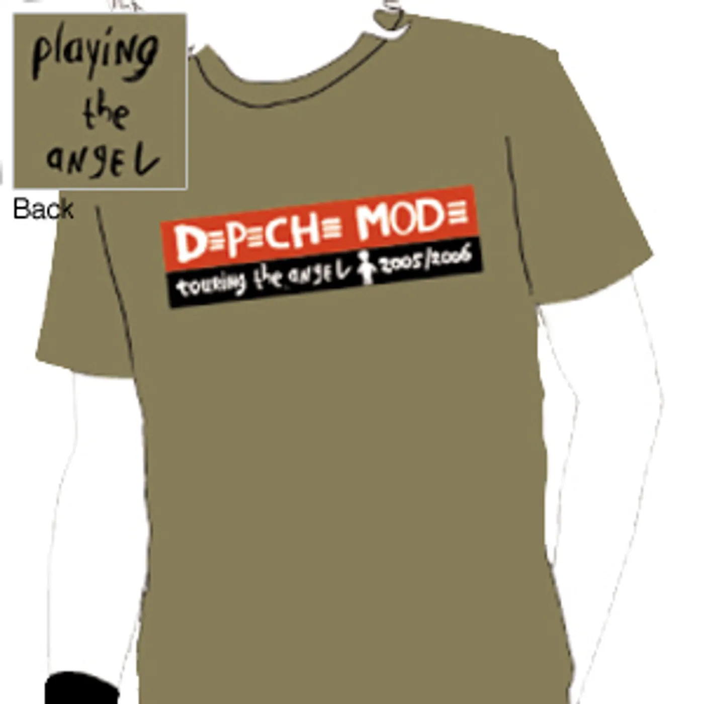 Depeche Mode - Touring the Angel Olive T-Shirt