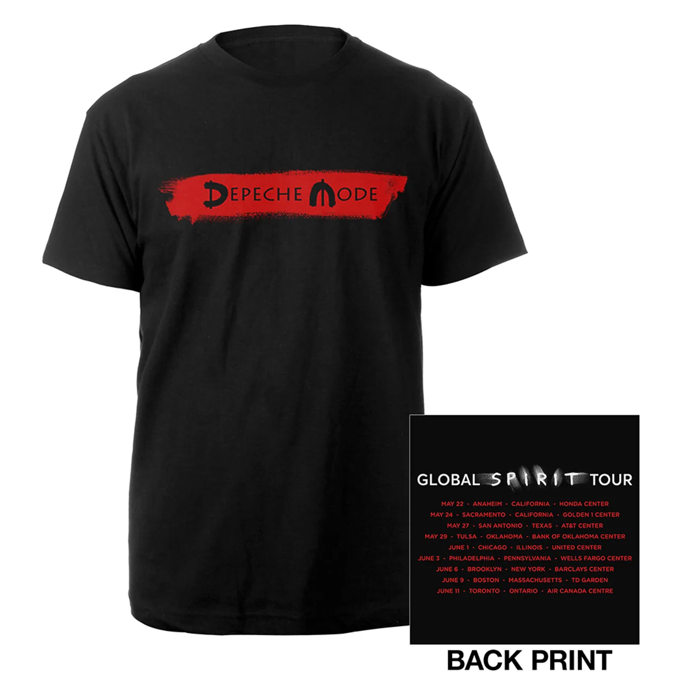 Depeche Mode Logo/US Dates Black T-shirt