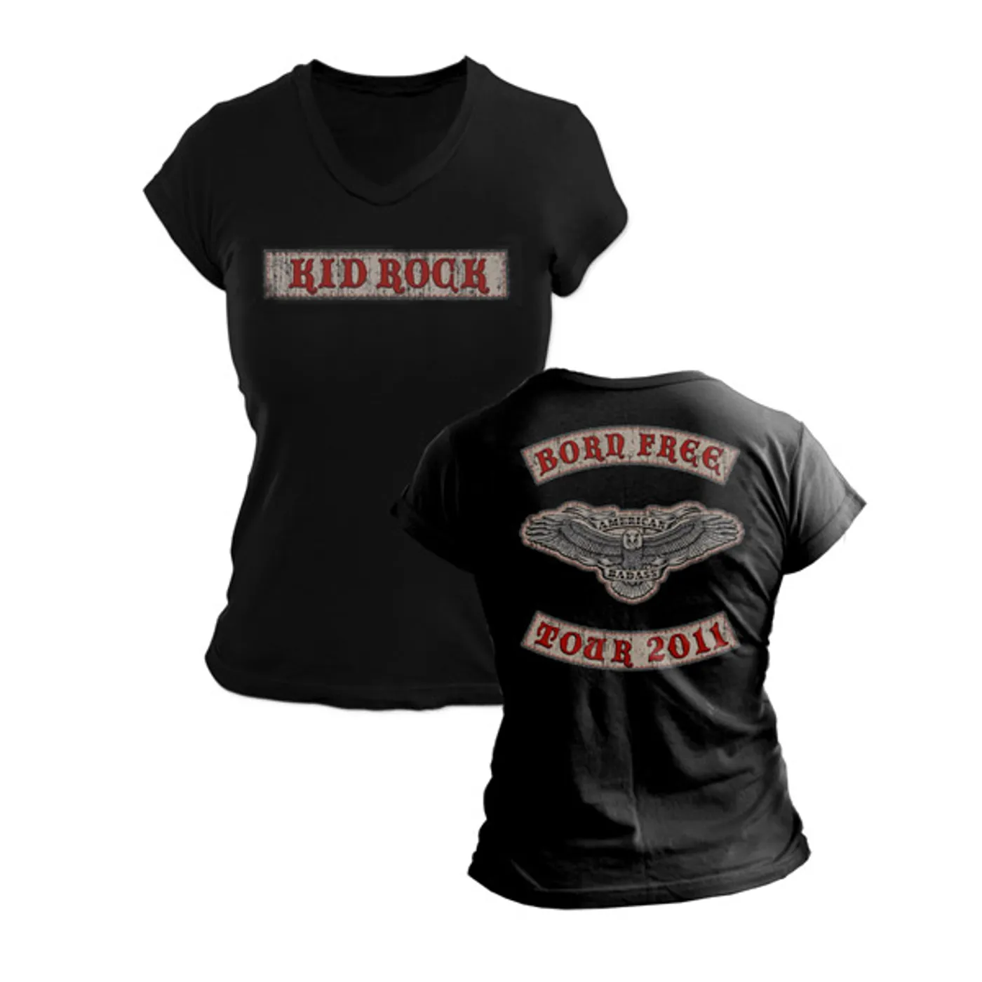 Kid Rock Tour V-Neck Ladies Tee