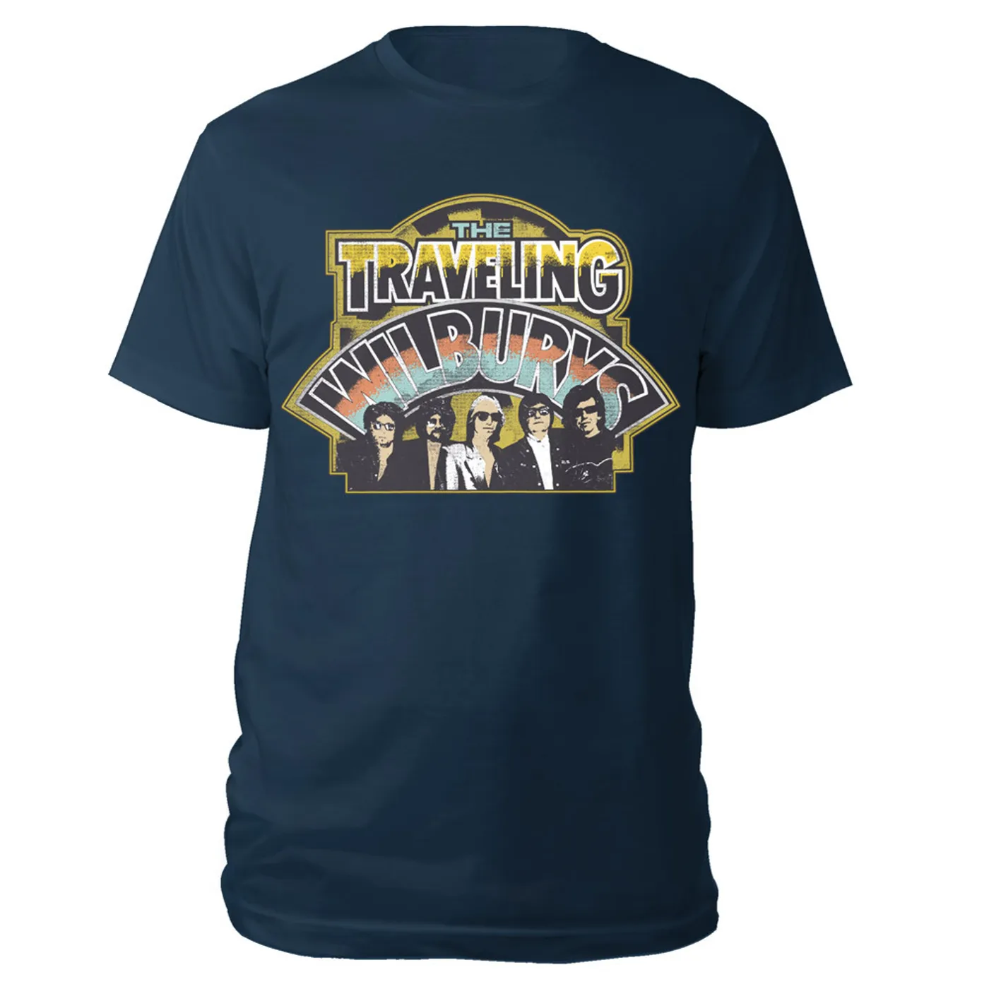 Traveling Wilburys LOGO BAND PHOTO NAVY TEE