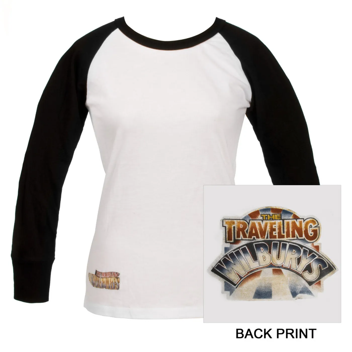 Traveling Wilburys Logo White Raglan