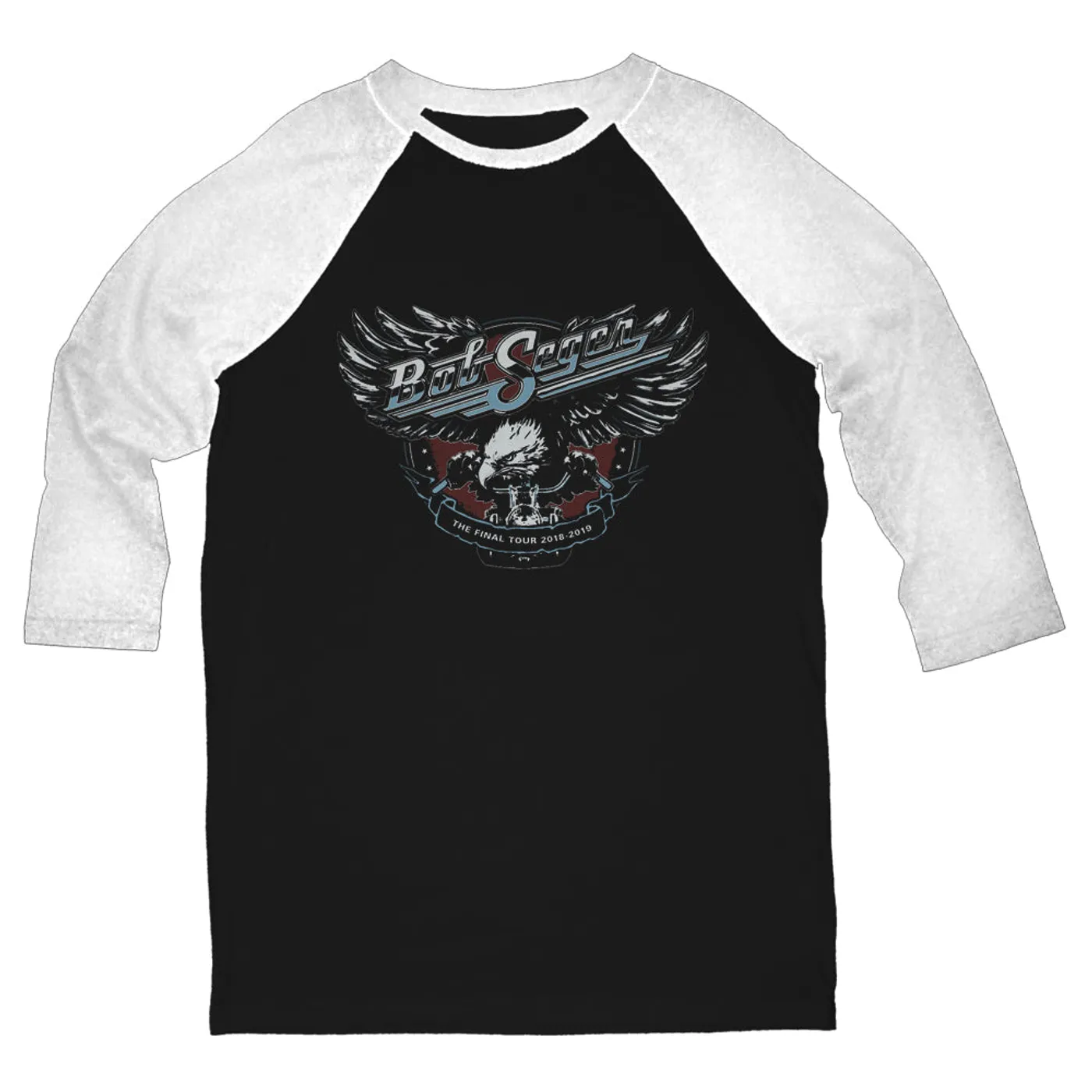 Bob Seger & The Silver Bullet Band Motorcycle Eagle Raglan Tour Tee