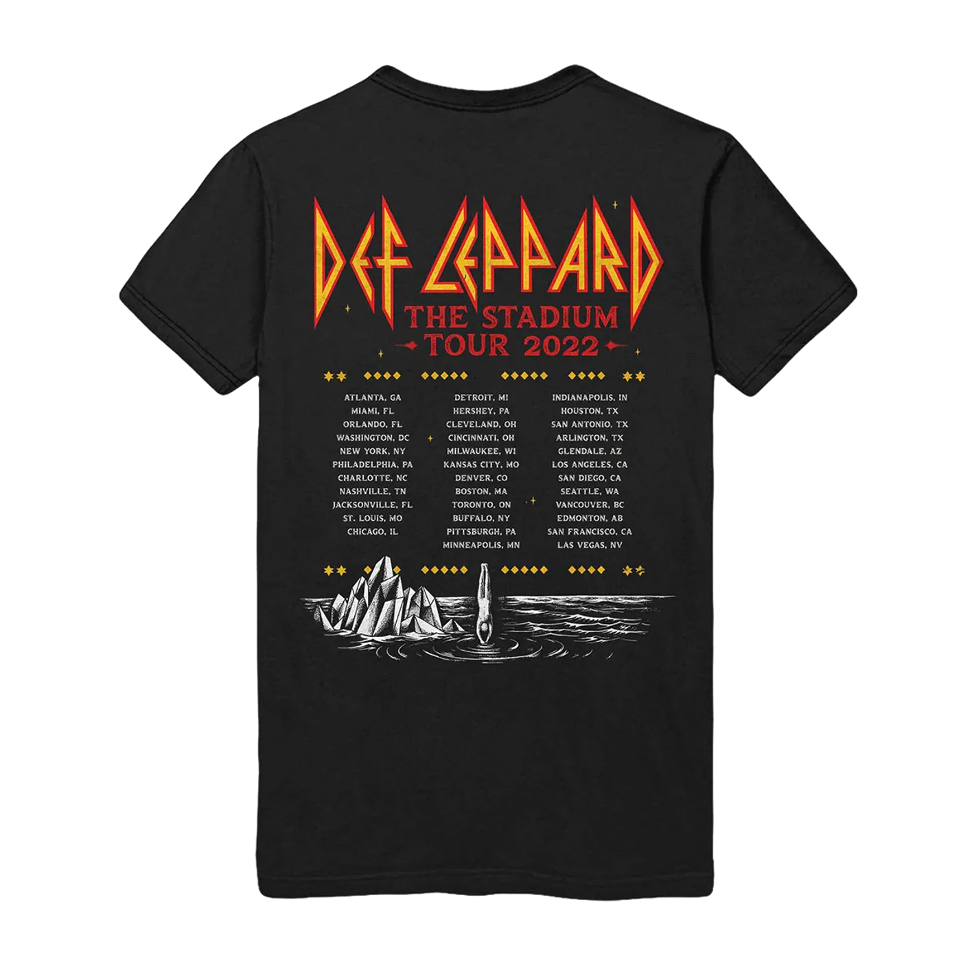 Def Leppard Stadium Tour 2022 Diamond Star Halos Tee