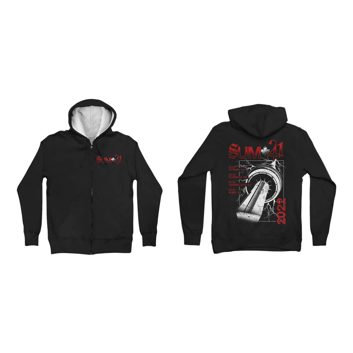 Sum 41 Canada 2022 Black Itin Zip Hoodie