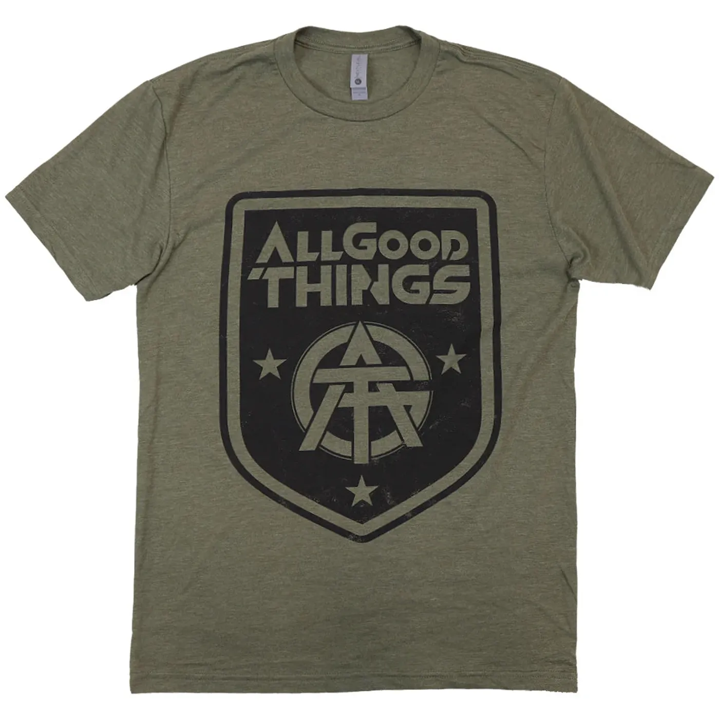 All Good Things MILITARY GREEN CREST LOGO TEE