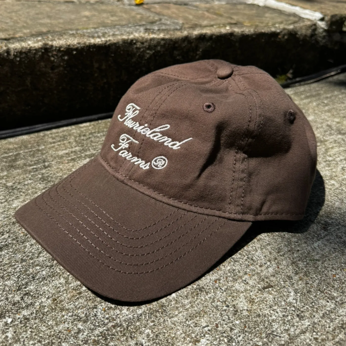 BROWN FLEURIELAND FARMS DAD HAT