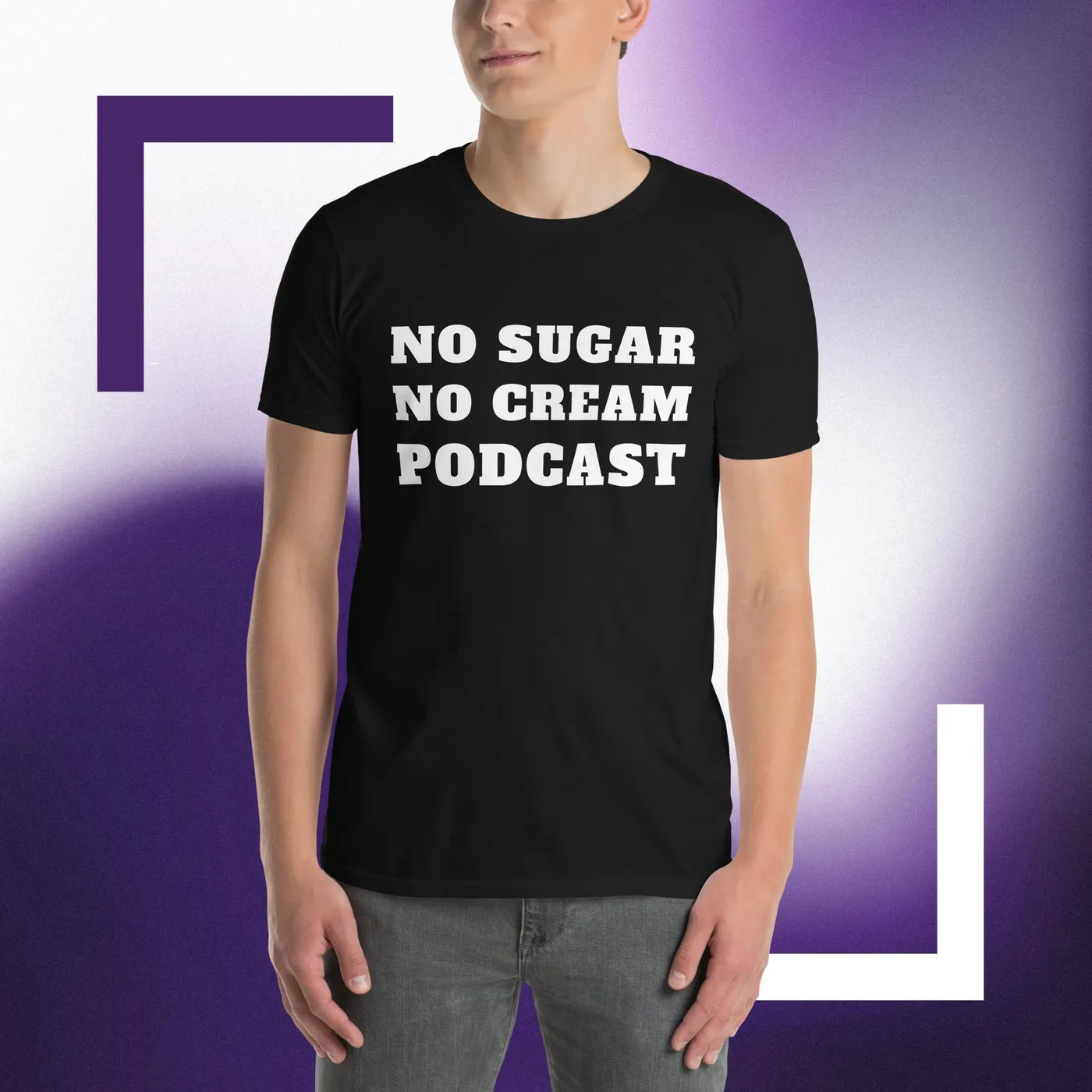 Tim Wolf No Sugar No Cream Podcast T-Shirt (A)