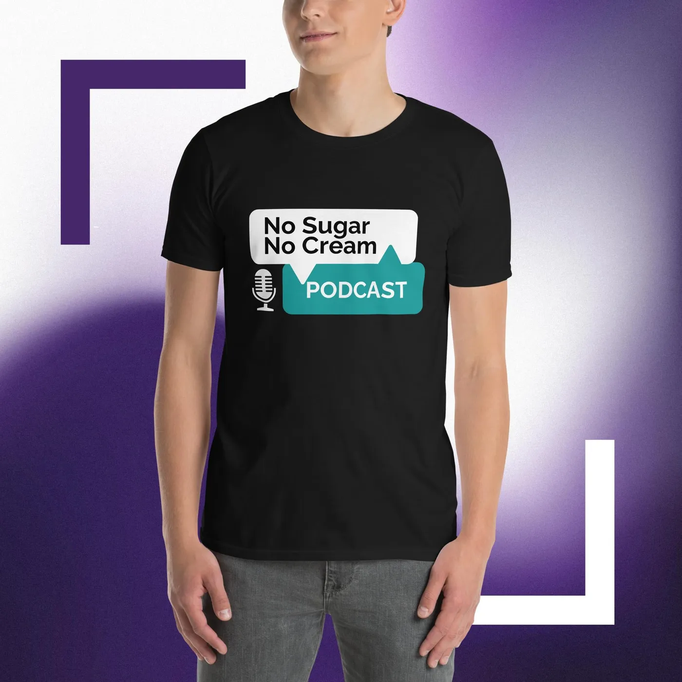Tim Wolf No Sugar No Cream Podcast T-Shirt (D)