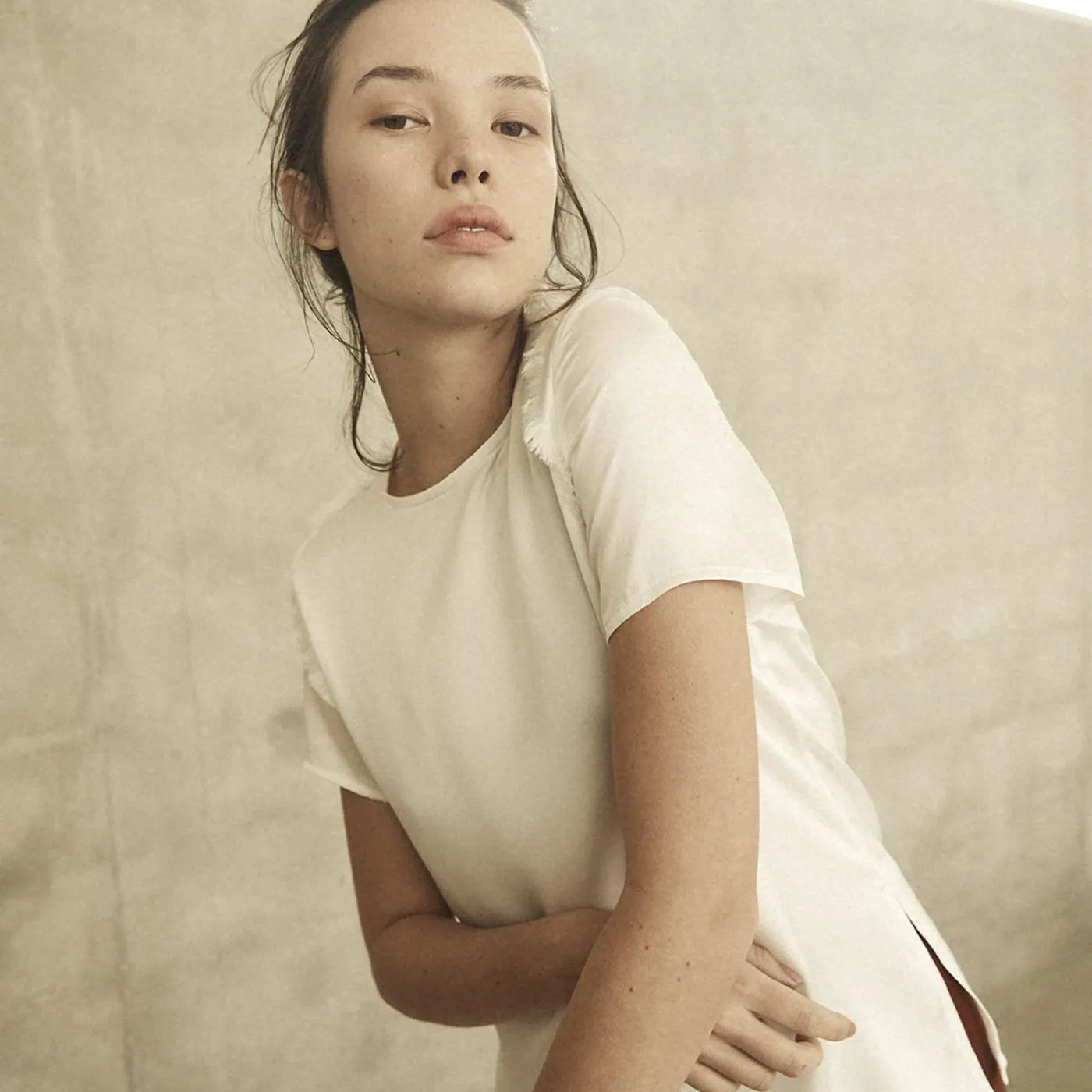 annie hamilton CLASSIC TEE  //  IVORY SATIN - size 6