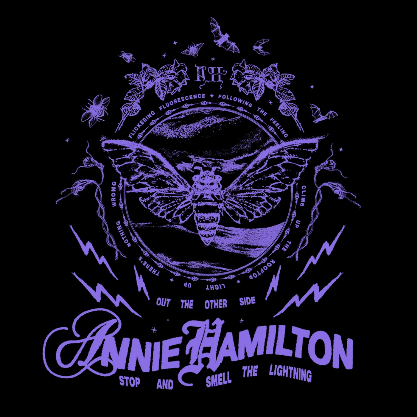 annie hamilton STOP AND SMELL THE LIGHTNING ~ HEMP TSHIRT