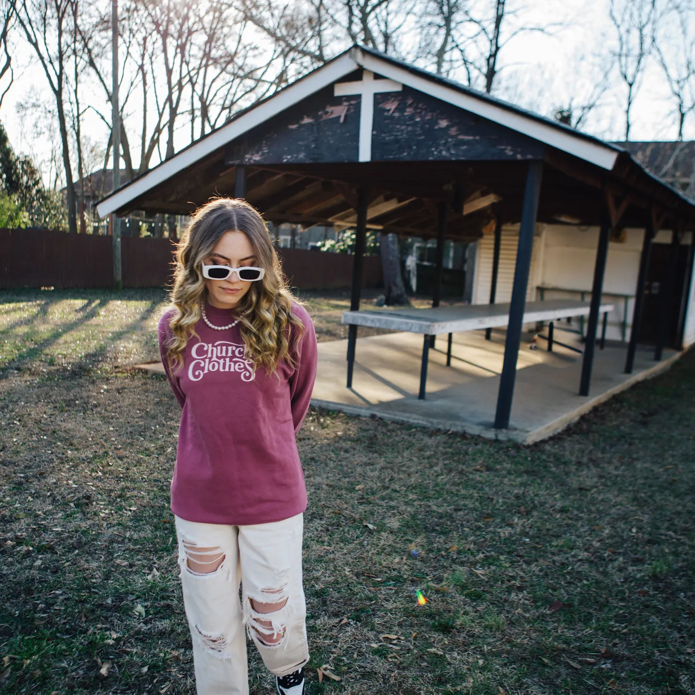 Lecrae Church Clothes 4 Ornamentation Crewneck - Berry