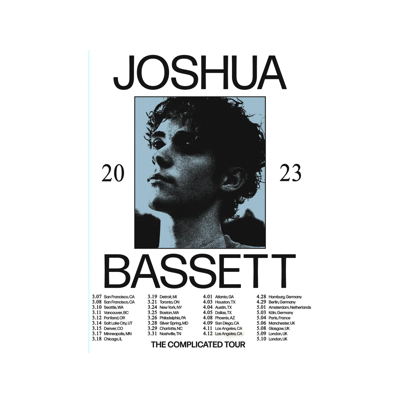 Joshua Bassett 2023 Complicated Tour Poster