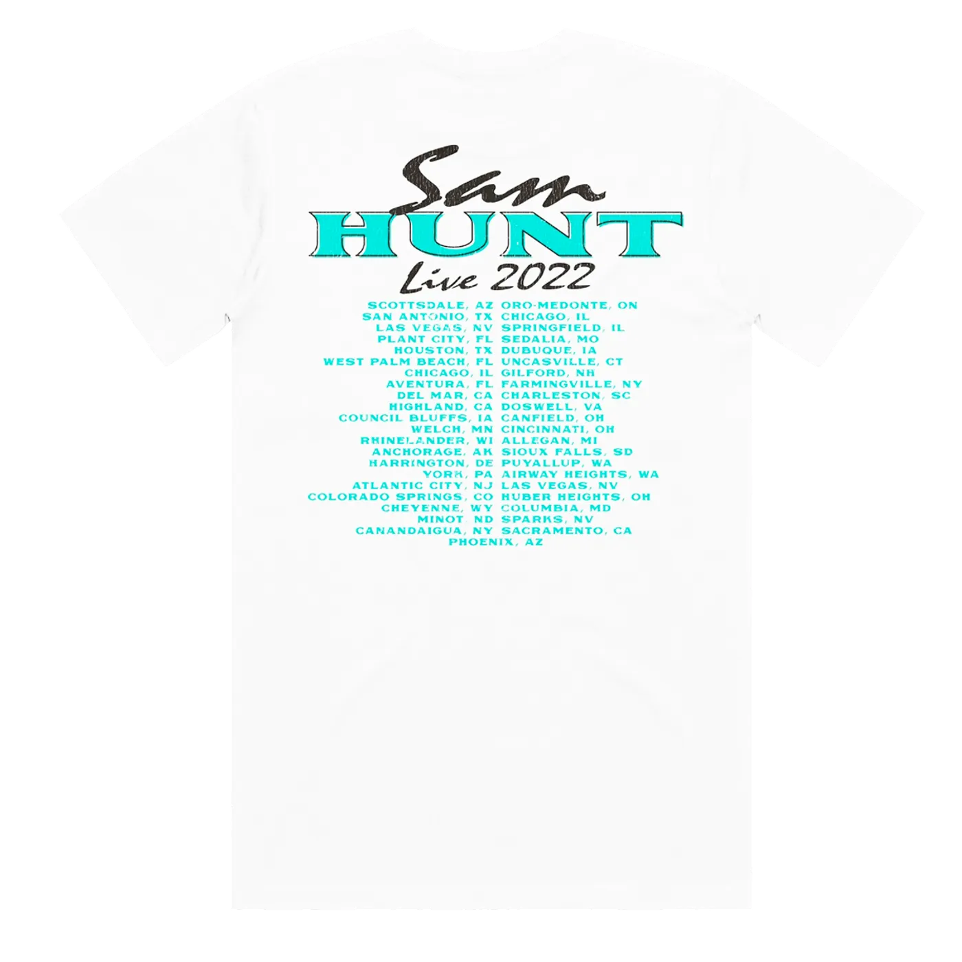 Sam Hunt '22 White Tour Tee