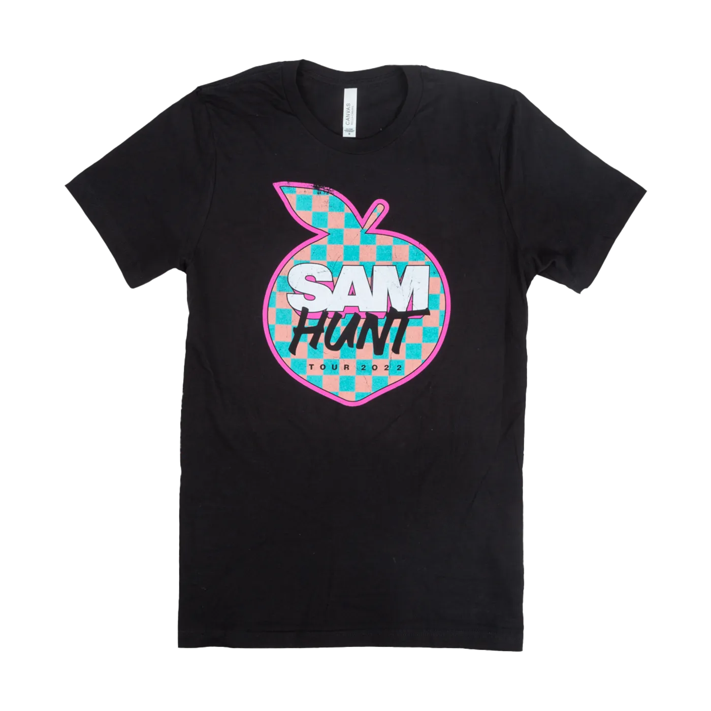 Sam Hunt Black Checkered Peach Tee