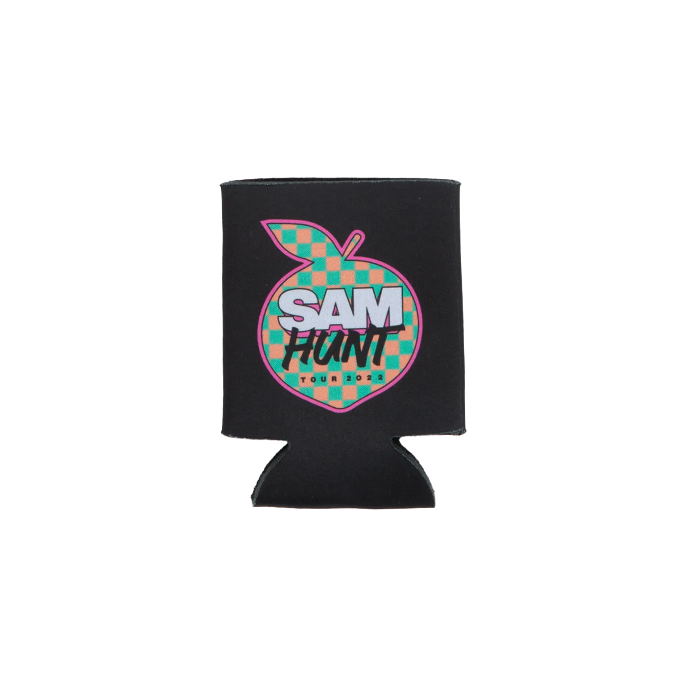 Sam Hunt Black Checkered Peach Can Cooler