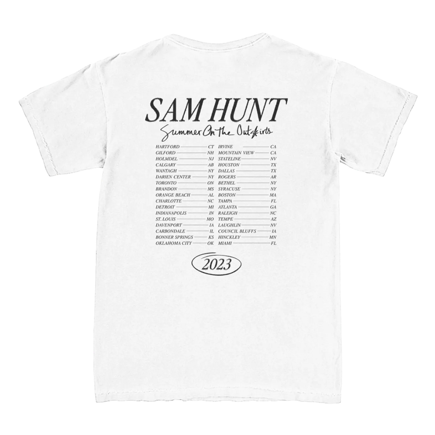 Sam Hunt Outskirts 2023 White Photo Tee