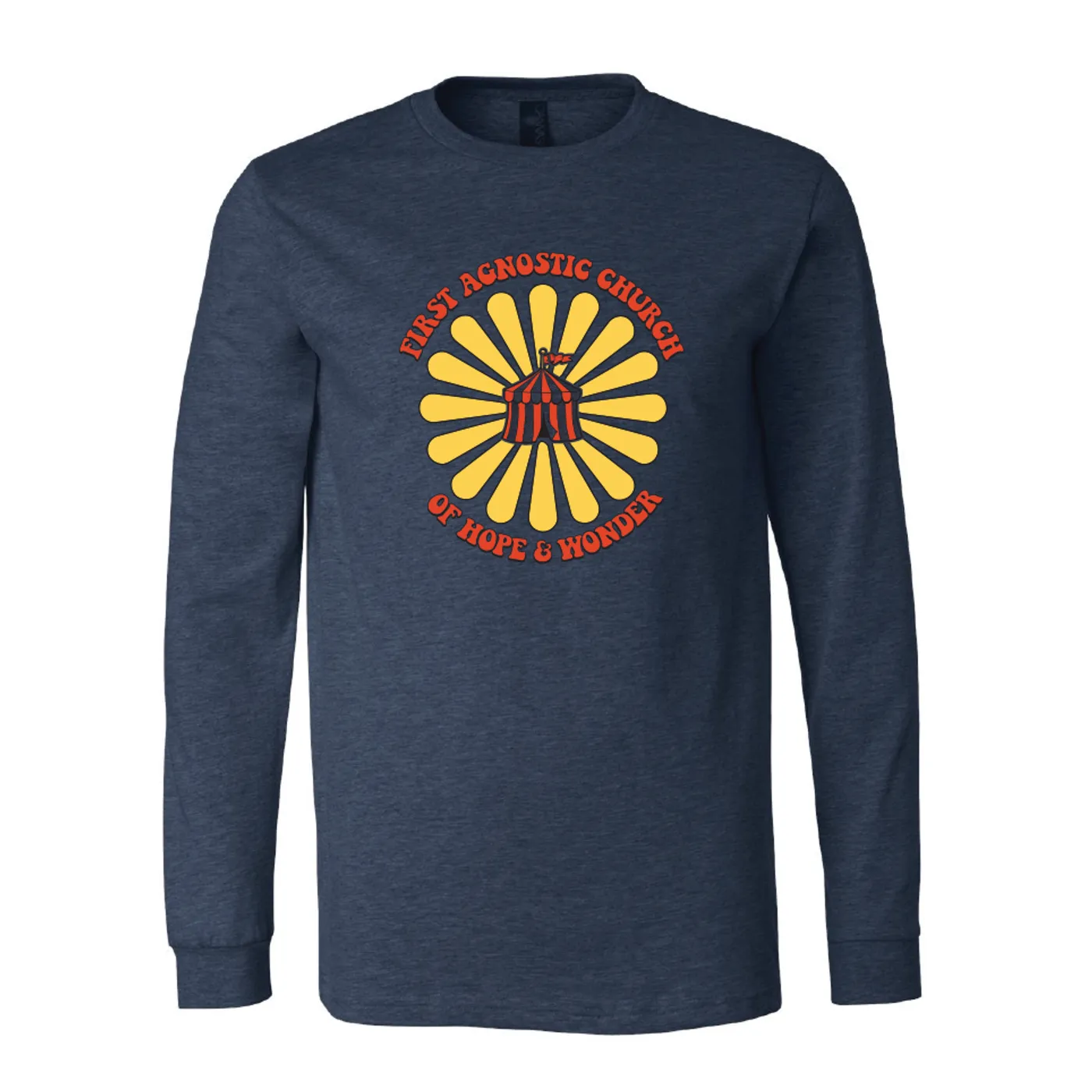 Todd Snider First Agnostic Church Long Sleeve Shirt - Heather Navy