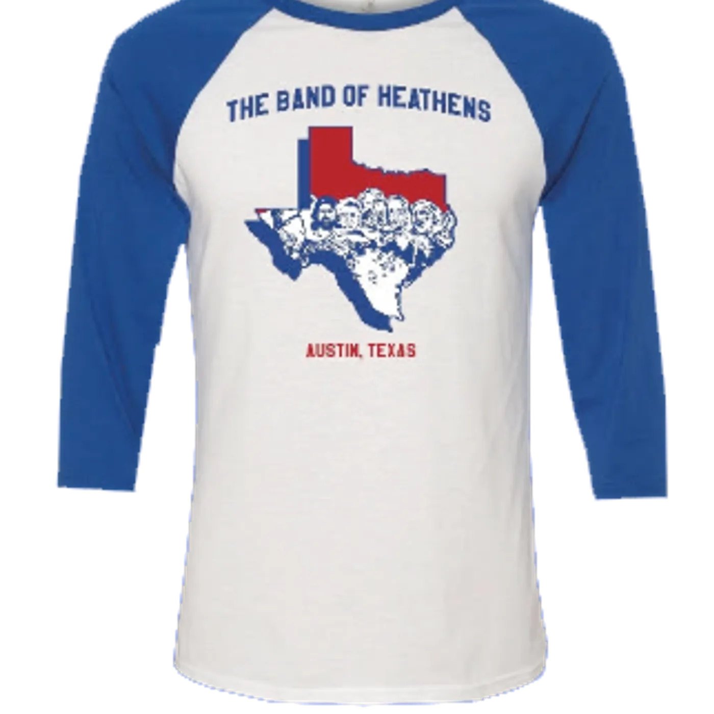 The Band Of Heathens Austin, TX Baseball T-shirt - Blue/White