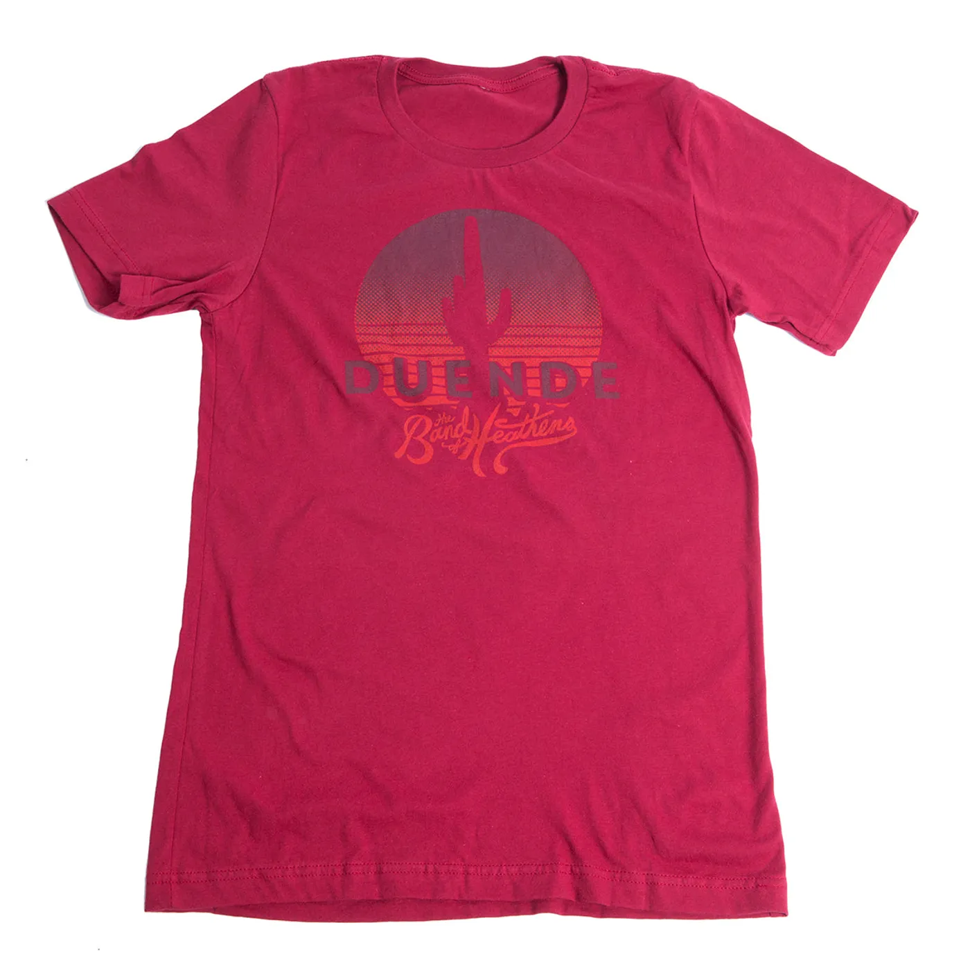 The Band Of Heathens Men's Red Duende T-Shirt (Orange Logo)
