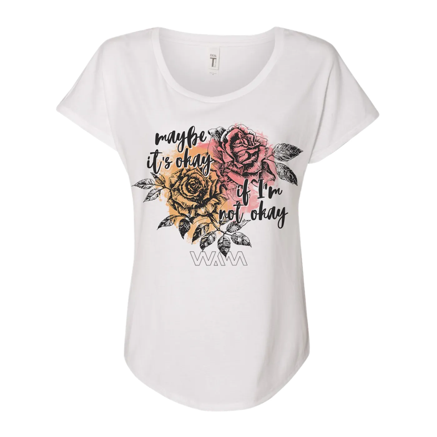 We Are Messengers Maybe It's Okay Ladies Dolman Tee - White