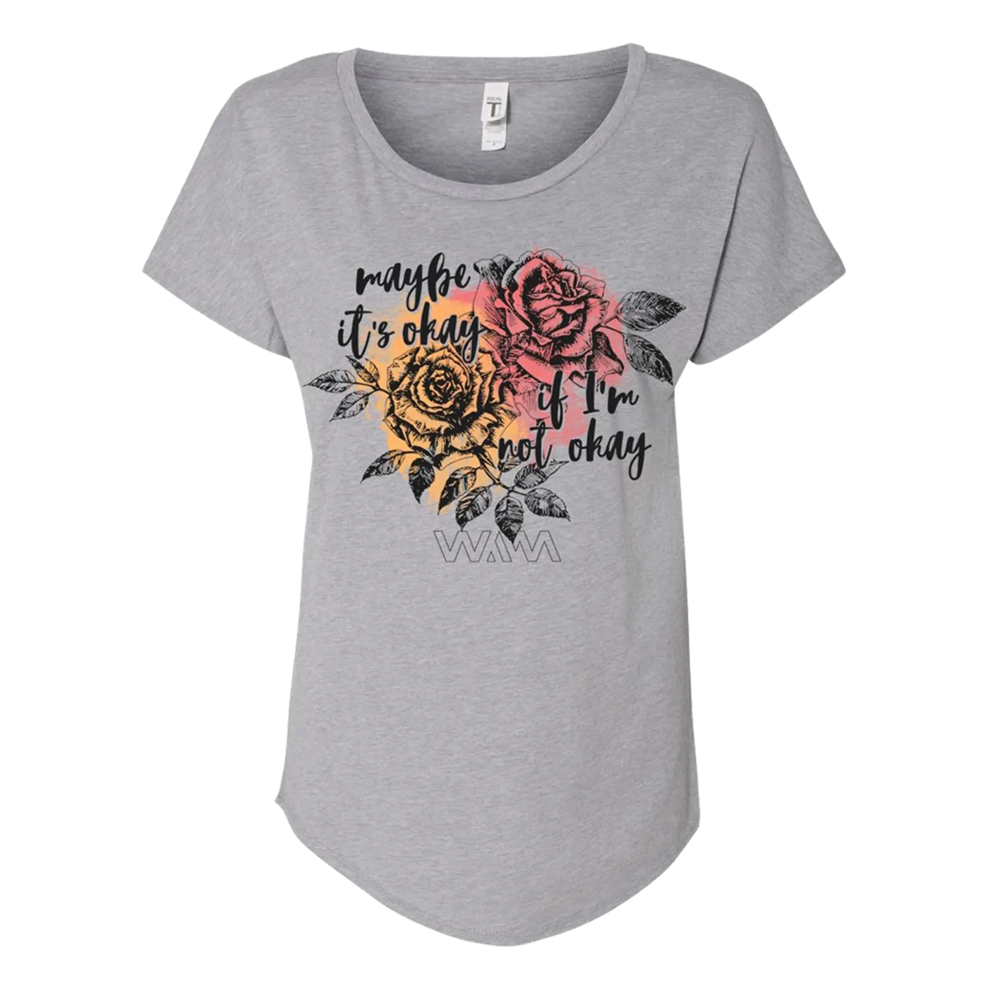 We Are Messengers Maybe It's Okay Ladies Dolman Tee - Grey